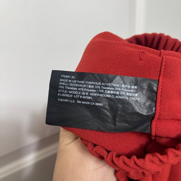 NWOT THEORY Northsound Admiral Pants in Rustic Red Size 6 - Picture 10 of 13